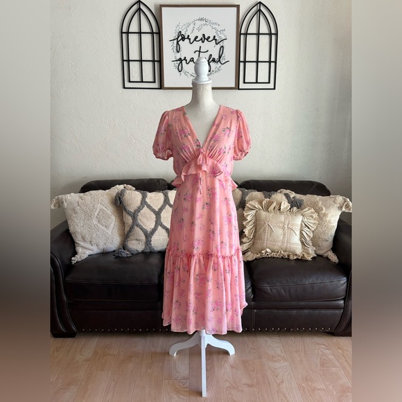 LoveShackFancy x Target Collab Pink Midi Dress - Size 10 Whimsical Boho Summer - Picture 11 of 15